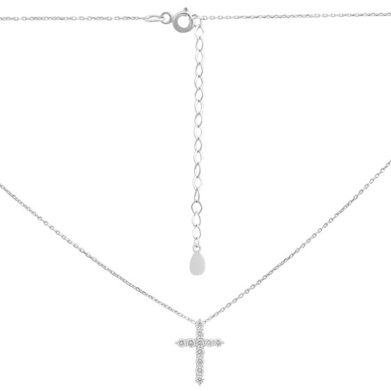 Silver necklace with cubic zirconia