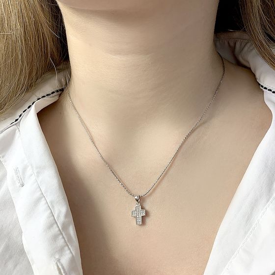 Silver cross with phianites