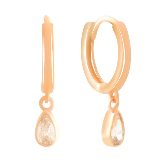 Gold earrings with 0.04ct fianites