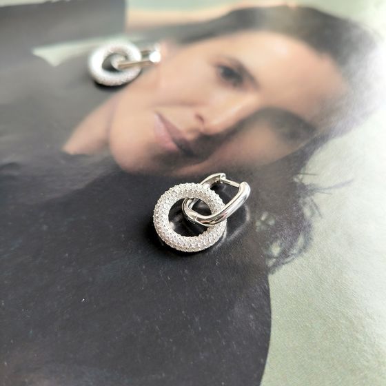 Срібні сережки з фіанітами