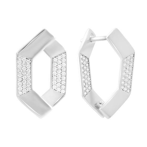 Срібні сережки з фіанітами