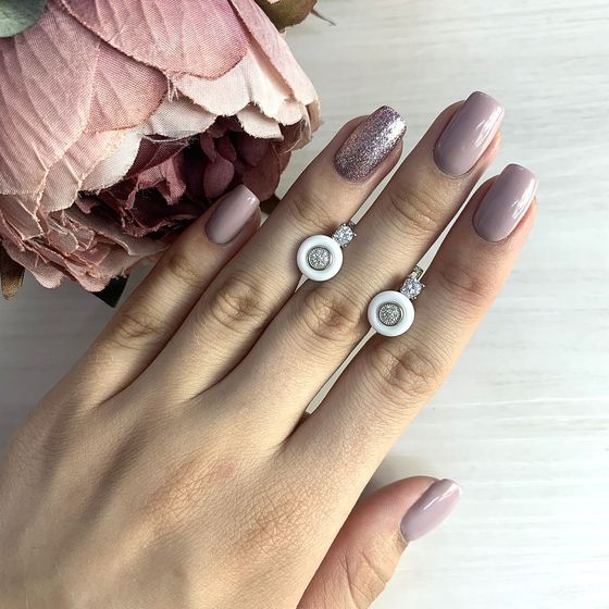 Silver earrings with ceramics