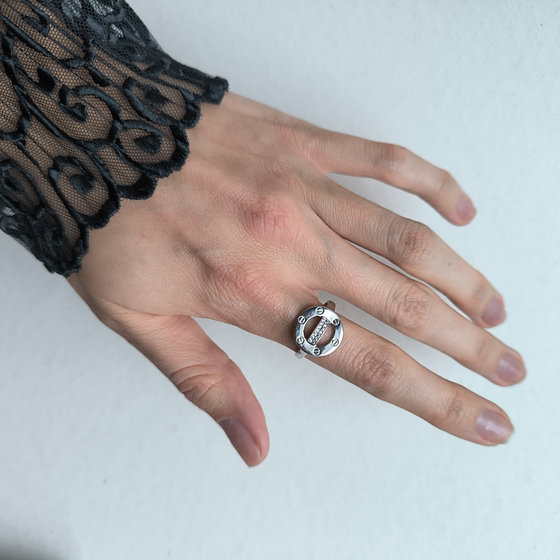 Silver ring with 0.14ct fianites