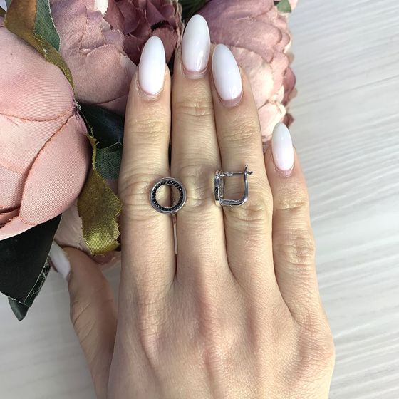 Срібні сережки з фіанітами