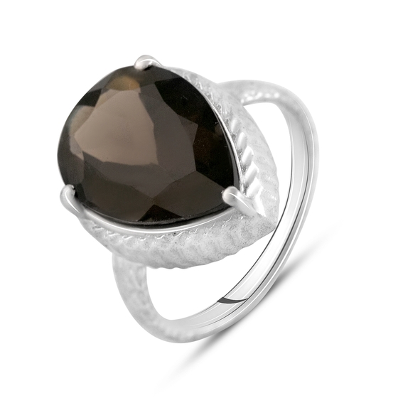 Серебряное кольцо с раухтопазом (дымчатым кварцем) 4.6ct