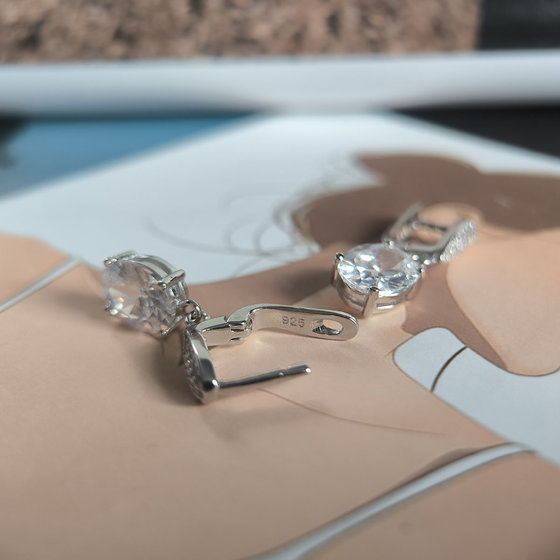 Silver earrings with cubic zirconia