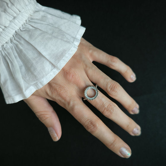 Silver ring with cubic zirconia