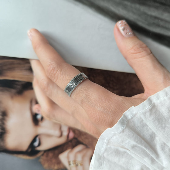 Silver ring with cubic zirconia