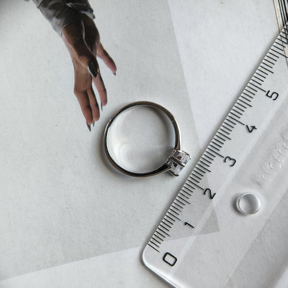 Silver ring with cubic zirconia