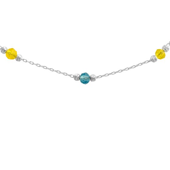 Silver necklace with phianites