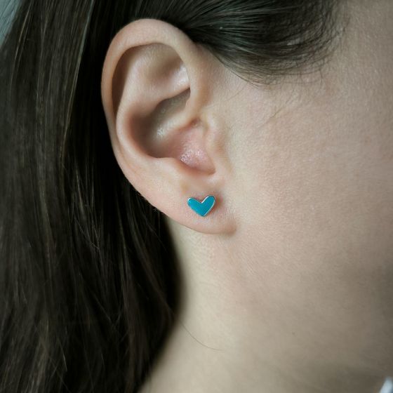 Срібні сережки з емаллю