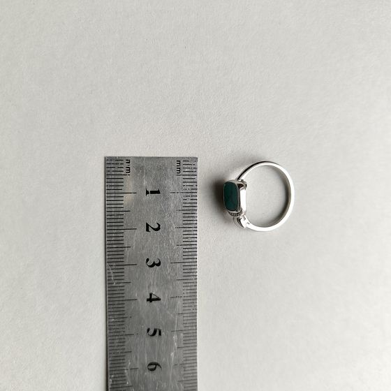 Silver ring with turquoise, fianites