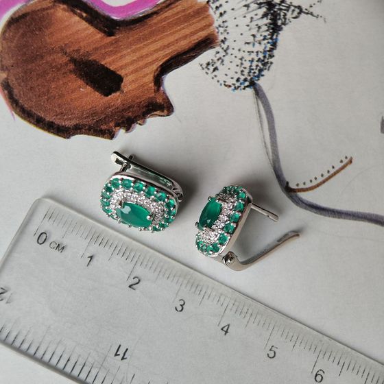 Срібні сережки з агатом 3.033ct