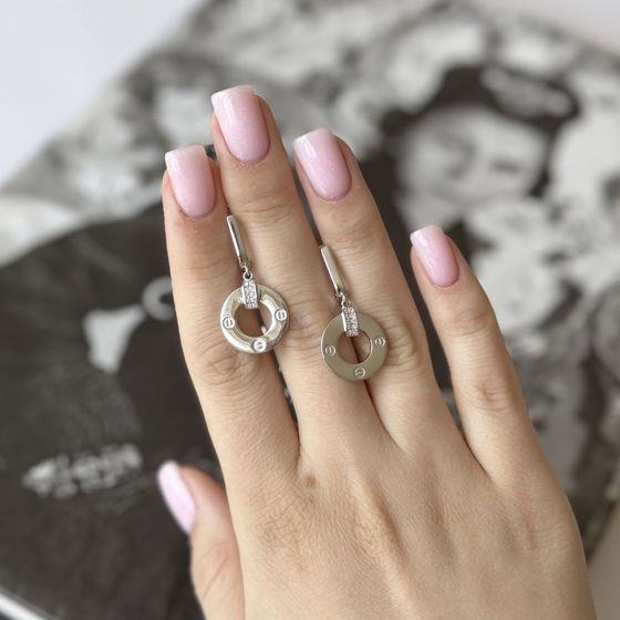 Срібні сережки з фіанітами