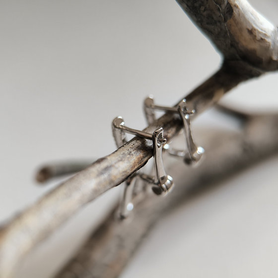 Silver earrings with cubic zirconia