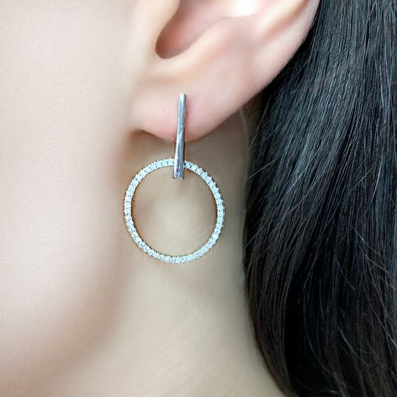 Срібні сережки з фіанітами