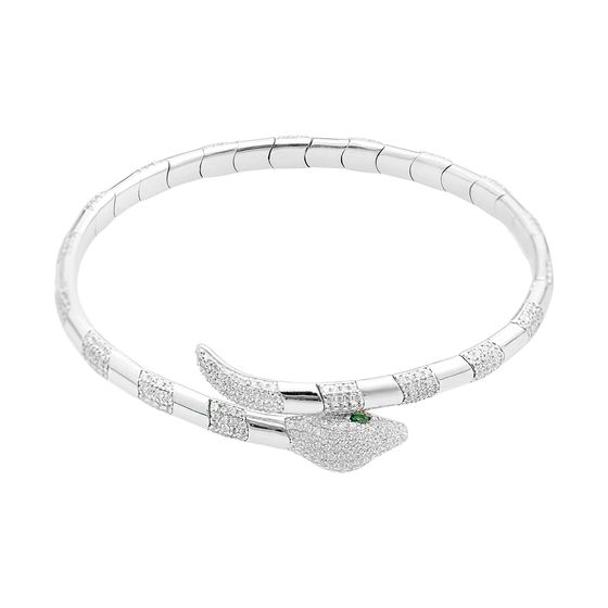 Silver bracelet with phianites