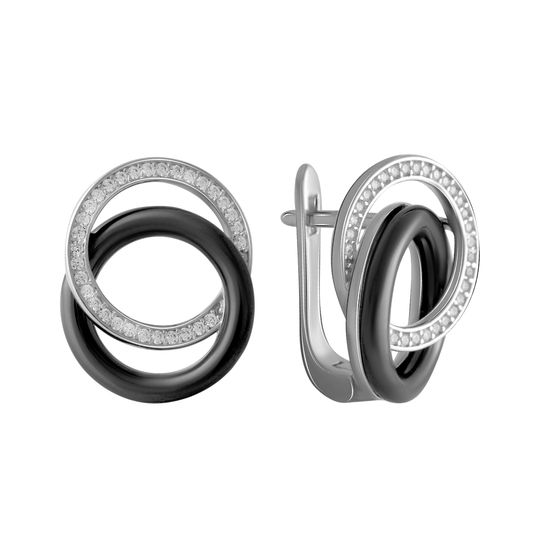 Silver earrings with ceramics
