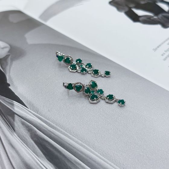 Silver earrings with agate 3.177ct