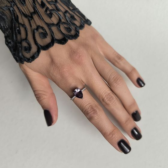 Срібна каблучка з аметистом 1.887ct