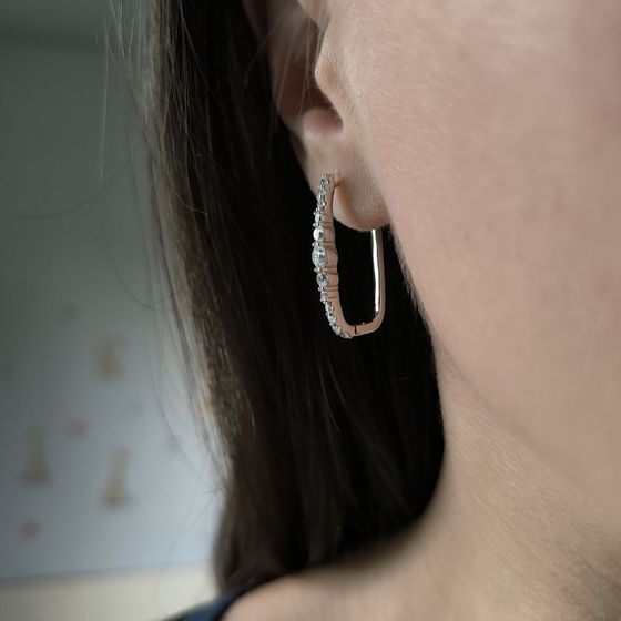 Срібні сережки з фіанітами