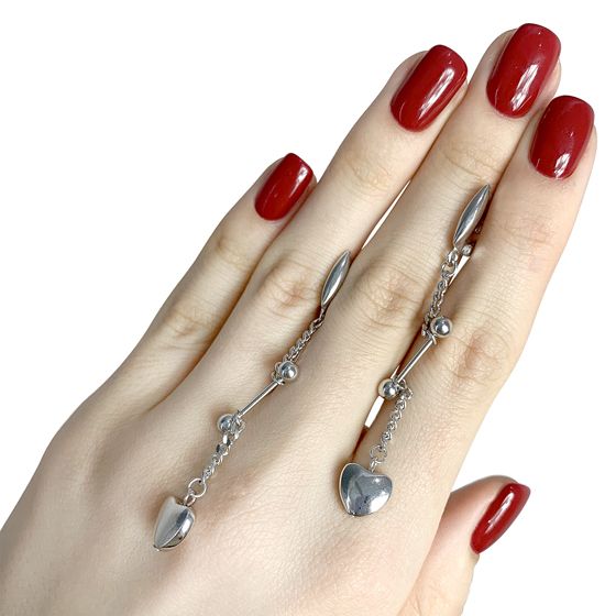 Silver earrings without stones