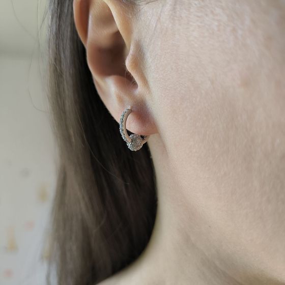 Срібні сережки з фіанітами