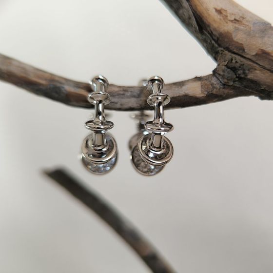 Silver earrings without stones