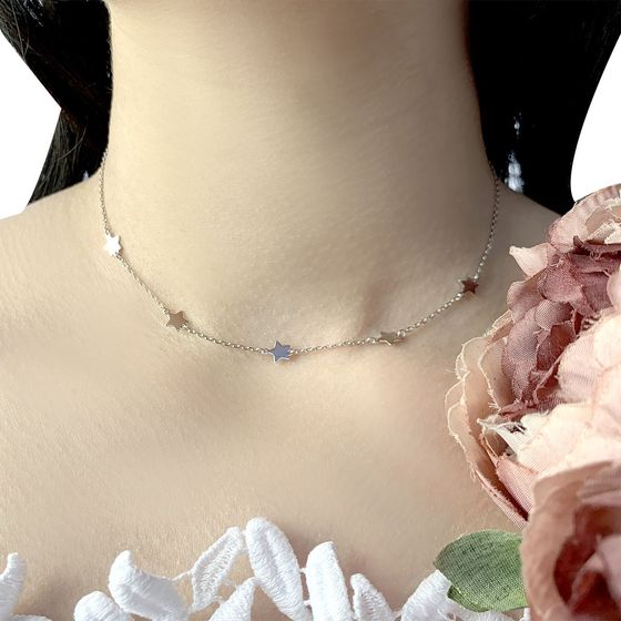 Серебряное колье без камней