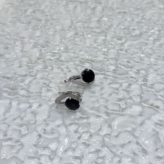 9.975ct Silver Sapphire Earrings