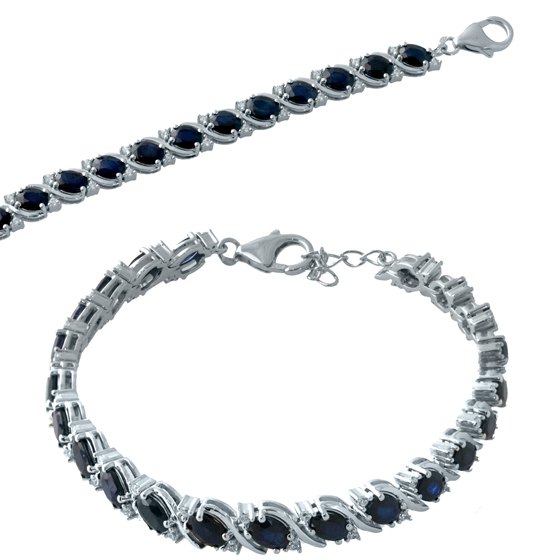 Серебряный браслет с сапфиром