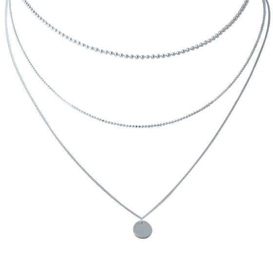 Silver necklace without stones