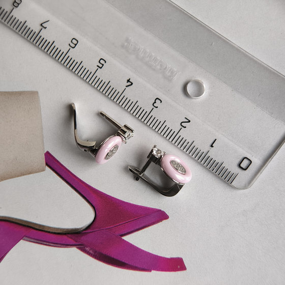 Silver earrings with ceramics