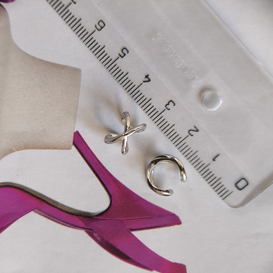 Silver earrings without stones