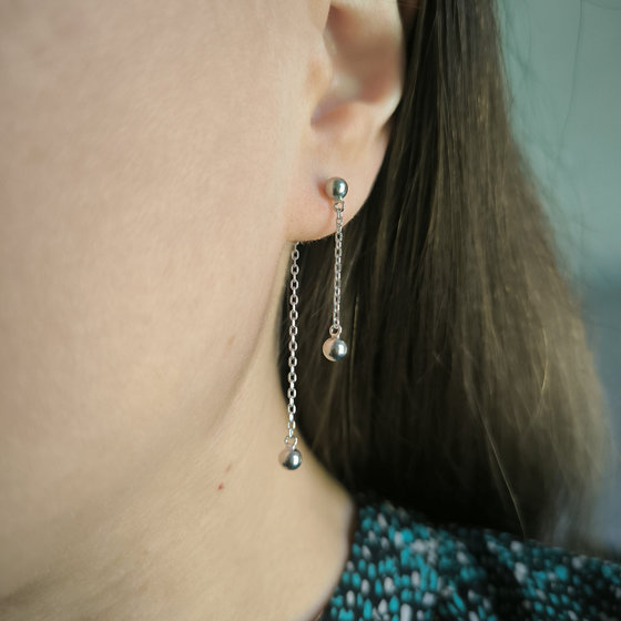 Silver earrings without stones