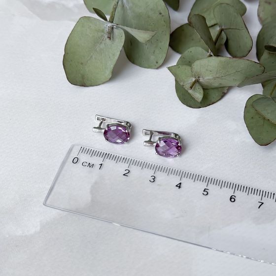 Серебряные серьги с александритом 6.538ct