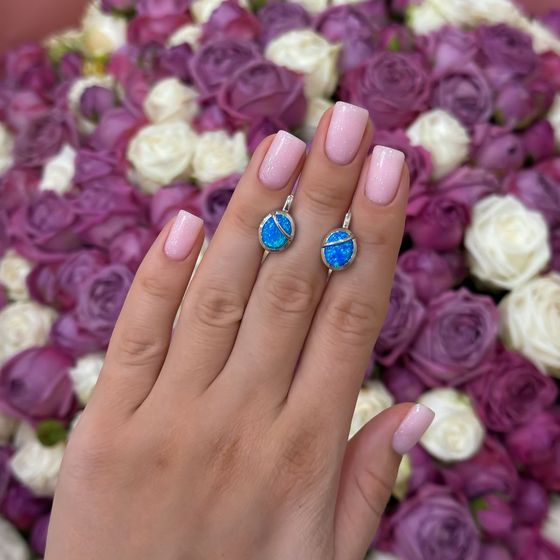 Silver earrings with opal 2.06ct