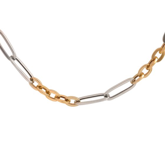 A gold necklace without stones