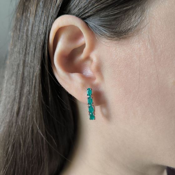 Серебряные серьги с агатом