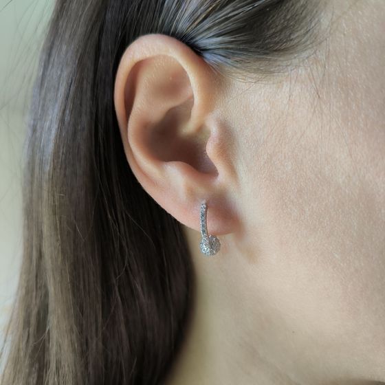 Срібні сережки з фіанітами