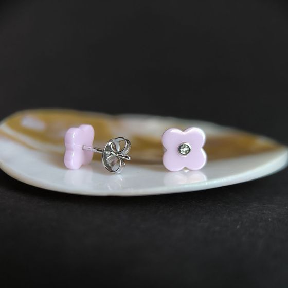 Silver earrings with ceramics