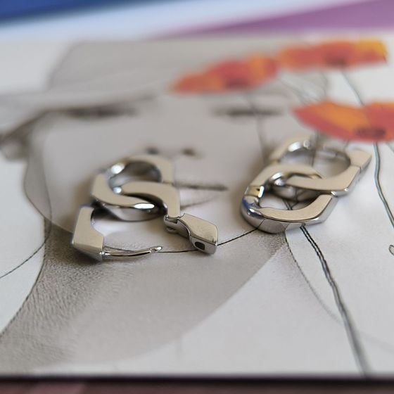 Silver earrings without stones