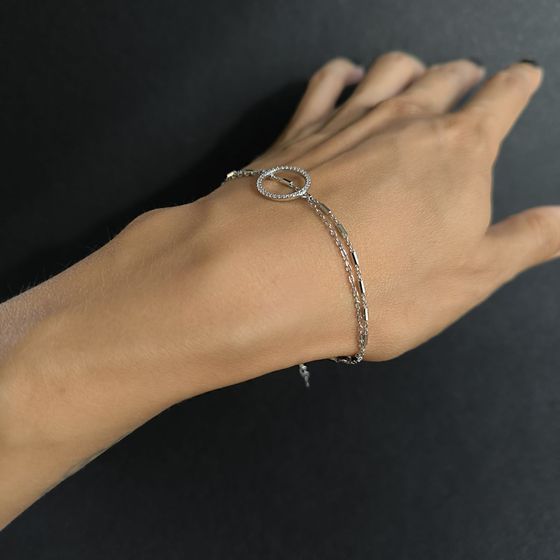 Серебряный браслет с фианитами