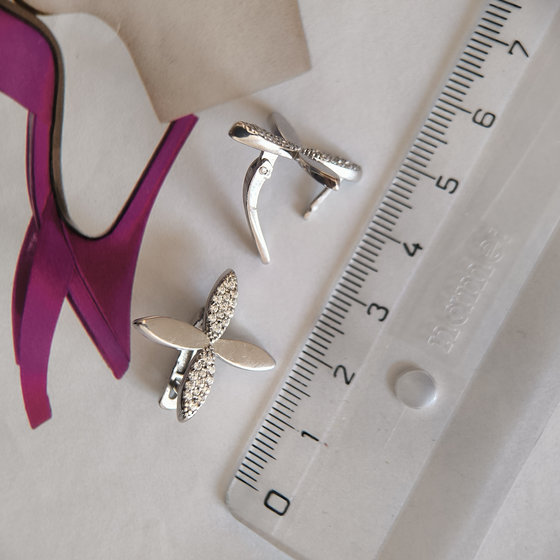 Серебряные серьги с фианитами 0.52ct