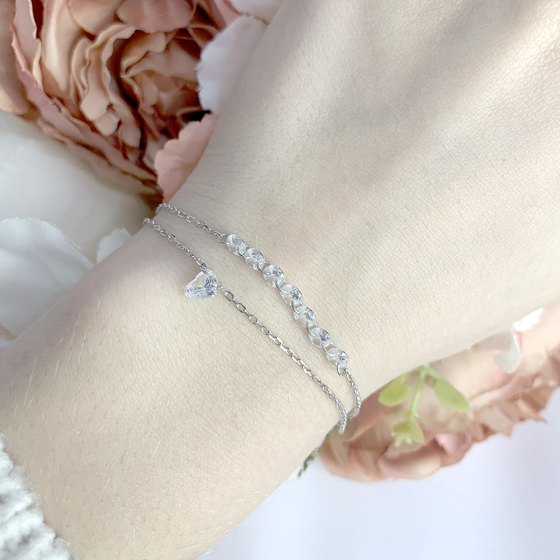 Silver bracelet with phianites