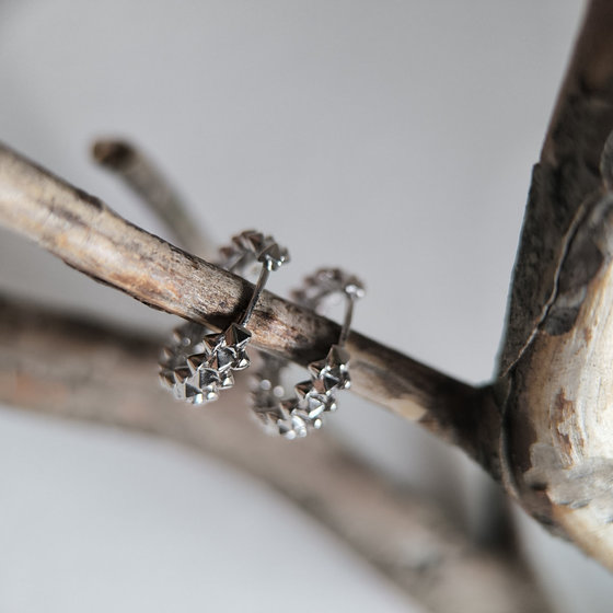 Silver earrings without stones