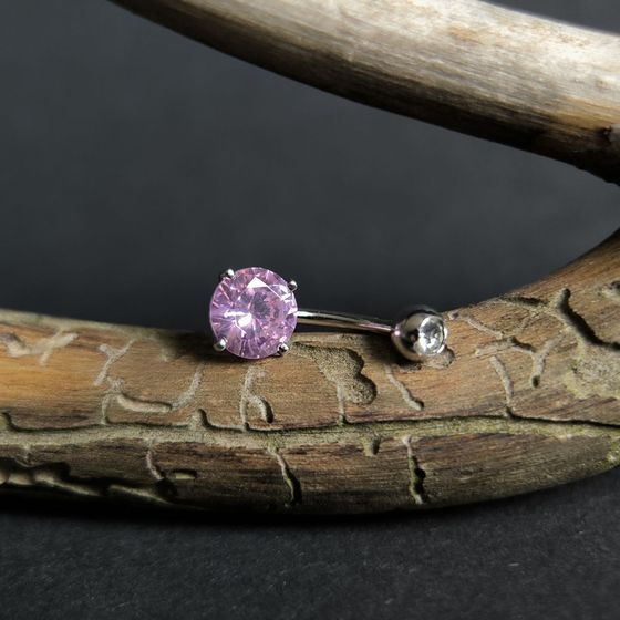 Серебряный пирсинг с фианитами