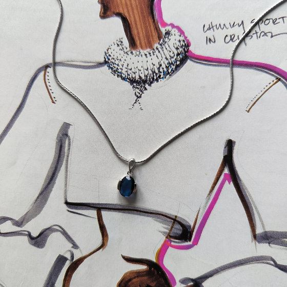 Срібна підвіска з сапфіром nano 0.908ct