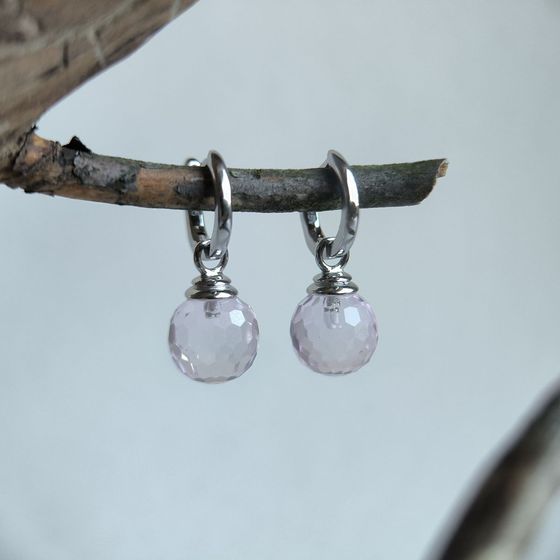 Срібні сережки з фіанітами