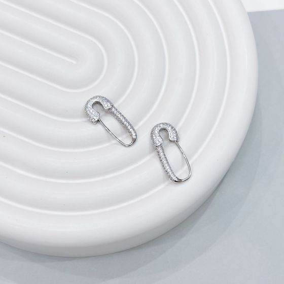 Silver Earrings with Fianites